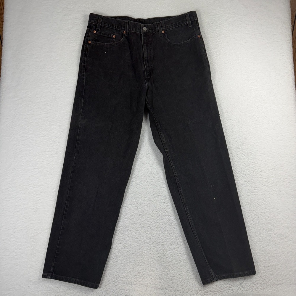 VTG Levi's 550 Denim Jeans Mens 38x32 (36.5x30) Relaxed Fit Black 100% Cotton